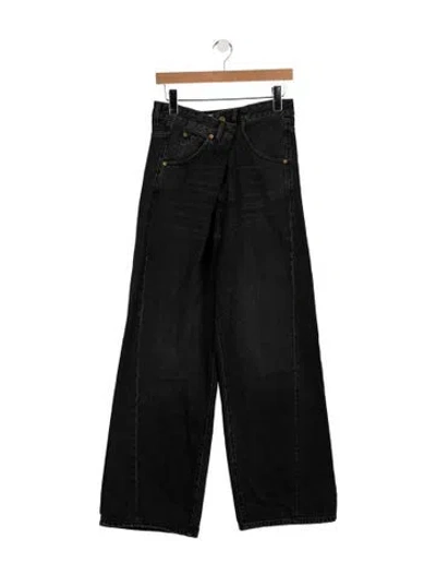 Pre-owned Darkpark High-rise Wide Leg Jeans In Black