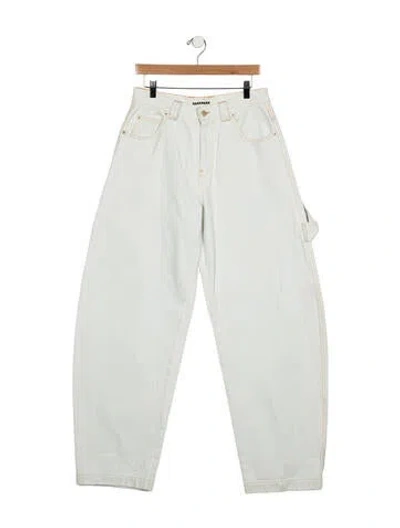 Pre-owned Darkpark High-rise Wide Leg Jeans In White