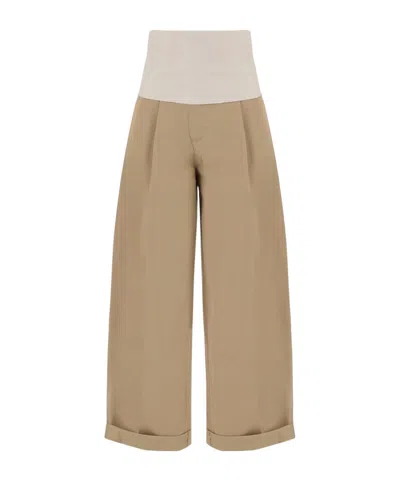 Darkpark High-waist Wide-leg Pants In Brown