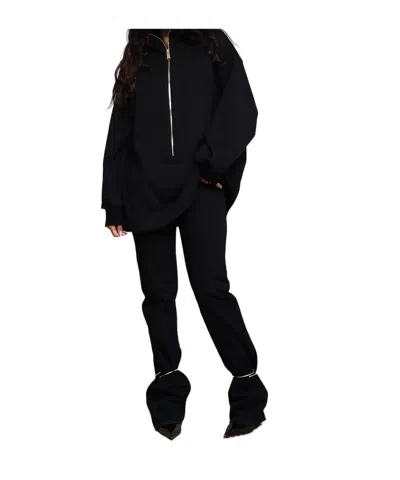 Darkpark Oversize Zipper Hoodie In Black