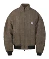 Darkpark Houndstooth Bomber Jacket In Brown