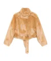 Darkpark Hunter Faux-fur Drawstring Coat In Gold