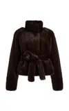 Darkpark Hunter Faux Fur Jacket In Black