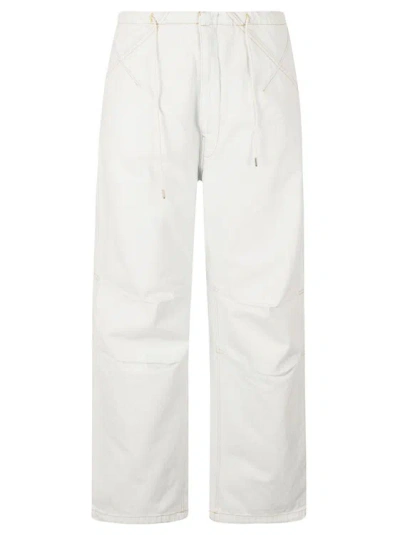 Darkpark Ice Blue Cotton Denim Trousers In White