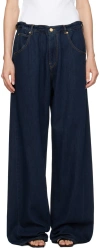 Darkpark Indigo Iris Paper Bag Jeans In Deep Blue