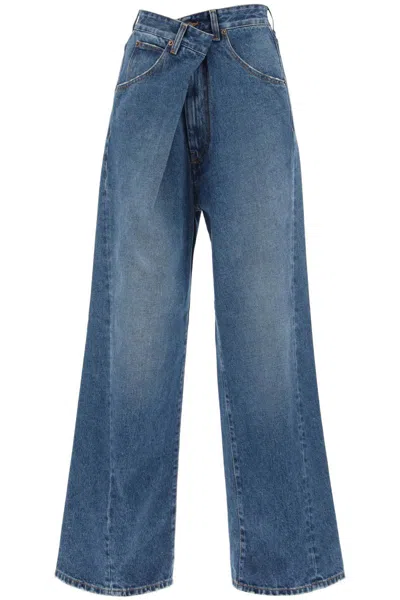 Darkpark 'ines' Baggy Jeans With Folded Waistband In Blue