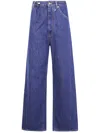 Darkpark Wide Leg Denim Trousers With Belt Loops In Blue