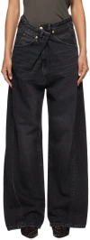 Darkpark Ines Fold Over Jeans In Black