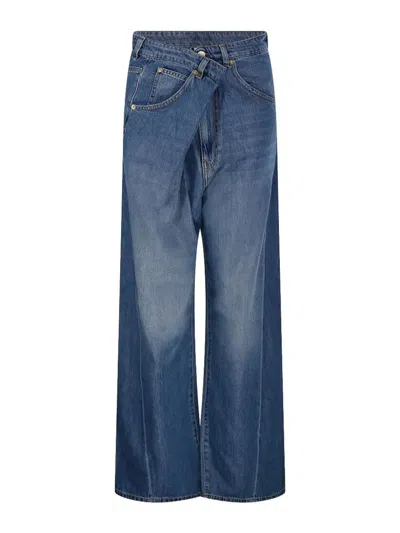 Darkpark Ines Fold Over Tencel Denim In Blue