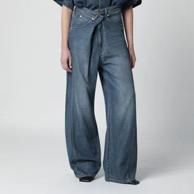 Darkpark Ines Jeans With Cuffed Hem And Light Wash In Green