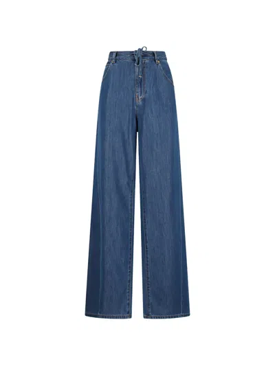 Darkpark Iris Bag Trousers In Blue