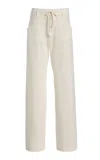 Darkpark Iris Cotton Jersey Paper-bag Pants In White