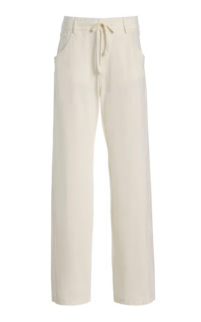 Darkpark Iris Cotton Jersey Paper-bag Pants In White