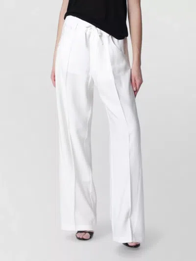 Darkpark Iris Crepe Trousers Wide Leg Pockets In White