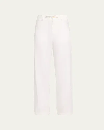 Darkpark Iris Drawstring Viscose-twill Pants In White