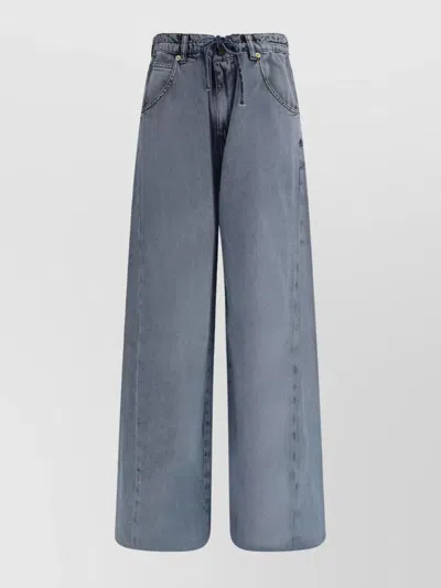 Darkpark Iris Loose Paperbag Style Jeans In Blue