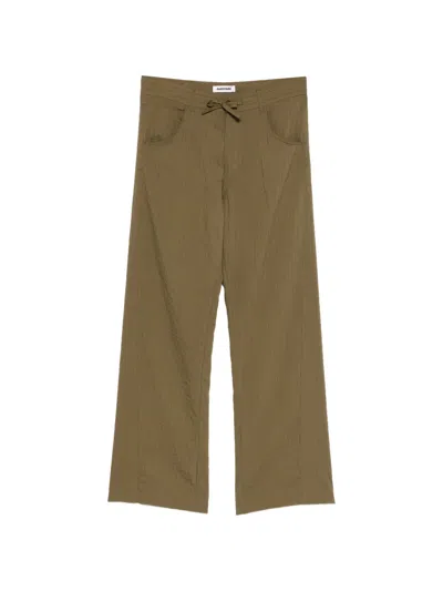 Darkpark Iris Paper Bag Drawstring Striped Trousers In Green