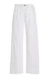 Darkpark Iris Striped Modal Paper-bag Pants In Black,white