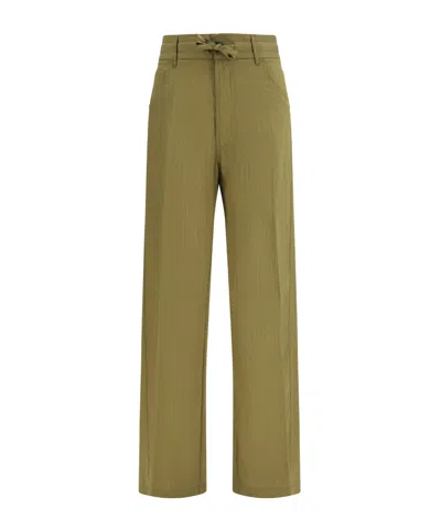 Darkpark Iris Striped Wide-leg Pants In Green