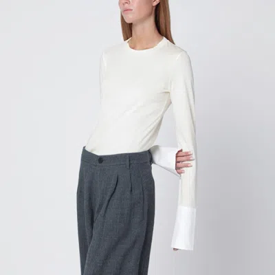 Darkpark Nora Jumper Featuring Shirt Style Cuffs In White