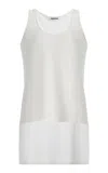 Darkpark Ivy Cotton Jersey Tank Top In White