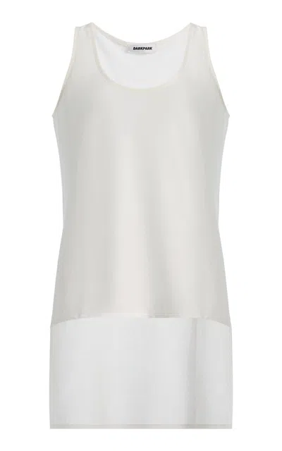 Darkpark Ivy Cotton Jersey Tank Top In White