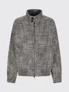 Darkpark Lee Casual Jacket In Grey Wool In Black