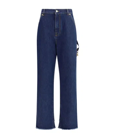 Darkpark Relaxed Fit Denim Jeans With Raw Hem In Blue