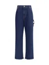 Darkpark Lisa Chain Adorned Loose Fit Carpenter Raw Denim In Blue
