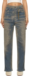 Darkpark Blue Lisa Jacquard Loose Fit Carpenter Jeans