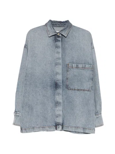 Darkpark Jenny Front-pocket Button-down Shirt In Blue