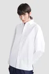 Darkpark Structured Collar Cotton Shirt With Long Sleeves And Side Slits In White