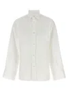 Darkpark Structured Collar Cotton Shirt With Long Sleeves And Side Slits In White