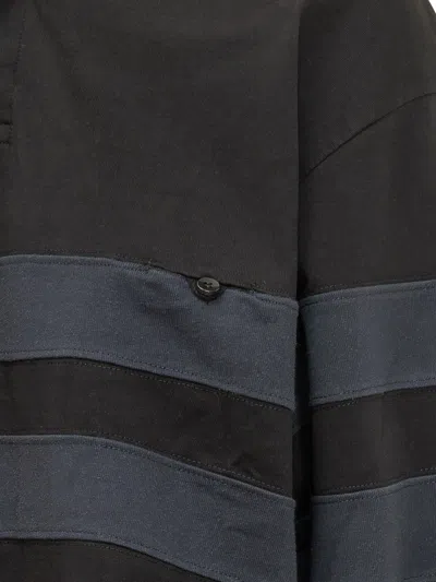 Darkpark Jill Striped Polo Shirt In Black/dark Blue