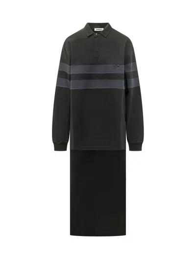 Darkpark Jill Striped Polo Shirt In Gray