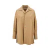 Darkpark Womens Camel Jodie Notch-lapel Cotton-blend Shirt In Beige
