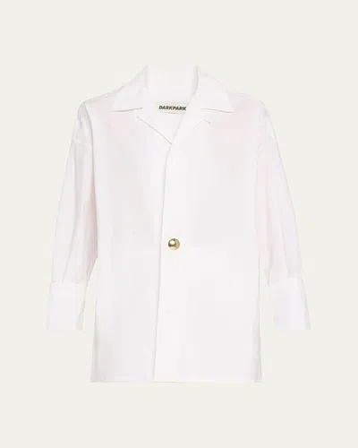 Darkpark Jodie Poplin Tunic Shirt In White