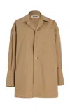 Darkpark Womens Camel Jodie Notch-lapel Cotton-blend Shirt In Brown
