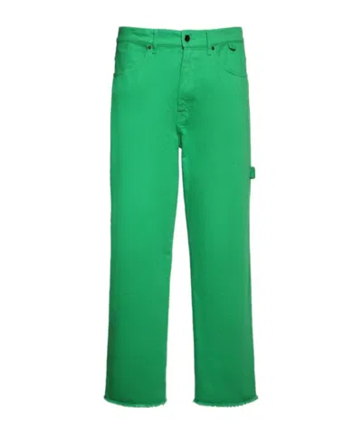 Darkpark John Dyed Drill Cotton Carpenter Pants In Green