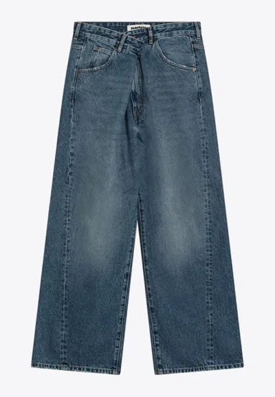 Darkpark John Faded Straight Jeans In Light Blue