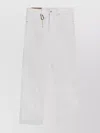 Darkpark John Straight Leg Jeans With Frayed Hem In White