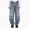 Darkpark Boyfried Fit Jordan Denims With Elastic Waistband 27cm In Light Blue