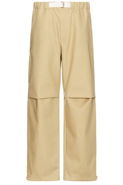 Darkpark Jordan Heavy Cotton Satin Relax Fit Trousers In Beige