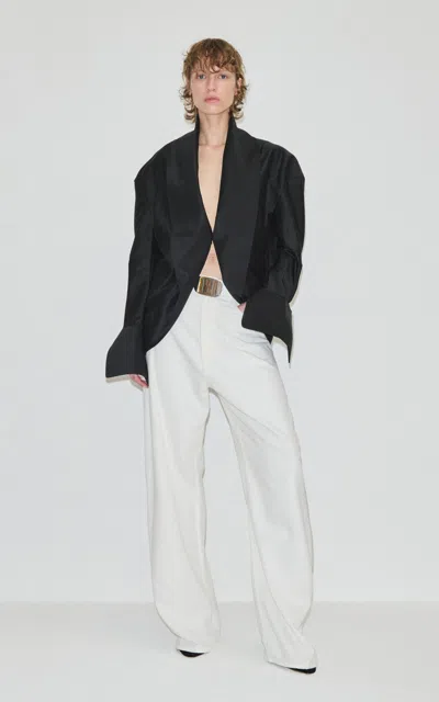 Darkpark Jules Cotton-blend Wide-leg Pants In White
