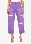 Shop Darkpark Julia Cargo Pants In Purple
