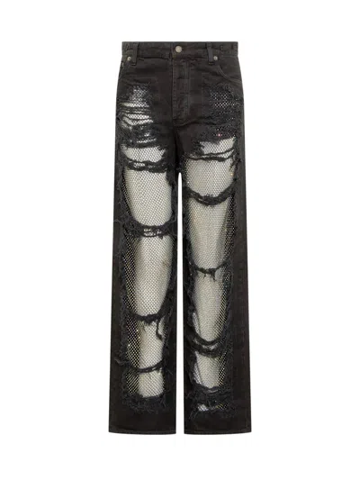 Darkpark Karen Embellished Distressed Jeans In Black