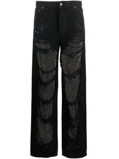 Darkpark Karen Wide Leg Jeans In Black