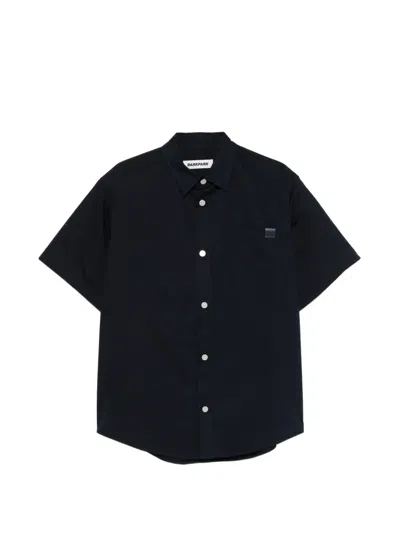 Darkpark Karl Chest-pocket Short-sleeves Shirt In Blue