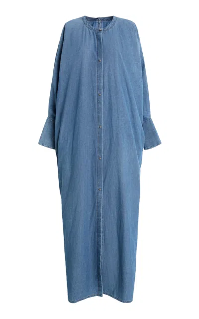 Darkpark Kasia Long Denim Shirt In Blue