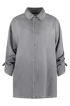 Darkpark Casual Denim Shirt Adjustable Cuffs In Gray